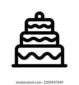 Editable party cake, wedding, birthday vector icon. Bakery, cooking, food. Part of a big icon set family. Perfect for web and app interfaces, presentations, infographics, etc