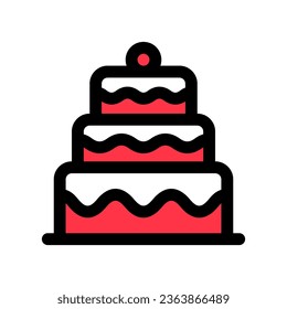 Editable party cake, wedding, birthday vector icon. Bakery, cooking, food. Part of a big icon set family. Perfect for web and app interfaces, presentations, infographics, etc