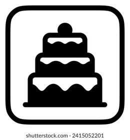 Editable party cake, wedding, birthday vector icon. Bakery, cooking, food. Part of a big icon set family. Perfect for web and app interfaces, presentations, infographics, etc
