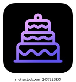 Editable party cake, wedding, birthday vector icon. Bakery, cooking, food. Part of a big icon set family. Perfect for web and app interfaces, presentations, infographics, etc