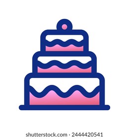 Editable party cake, wedding, birthday vector icon. Bakery, cooking, food. Part of a big icon set family. Perfect for web and app interfaces, presentations, infographics, etc