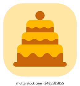 Editierbare Party-Kuchen, Hochzeit, Geburtstag Vektorgrafik Ikone. Bäckerei, Kochen, Essen. Teil einer großen Icon-Set-Familie. Ideal für Web- und App-Interfaces, Präsentationen, Infografiken usw