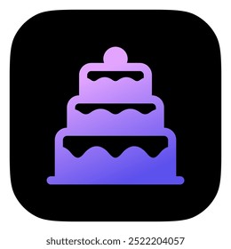 Bearbeitbarer Partykuchen, Hochzeit, Geburtstagsvektorsymbol. Bäckerei, Kochen, Essen. Teil einer großen Ikone-Set-Familie. Perfekt für Web- und App-Schnittstellen, Präsentationen, Infografiken usw.