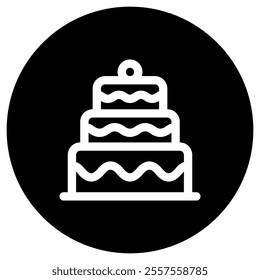 Editable party cake, wedding, birthday vector icon. Bakery, cooking, food. Part of a big icon set family. Perfect for web and app interfaces, presentations, infographics, etc