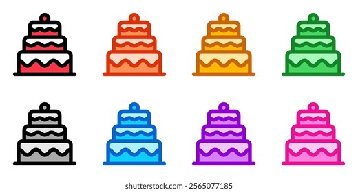 Editable party cake, wedding, birthday vector icon. Bakery, cooking, food. Part of a big icon set family. Perfect for web and app interfaces, presentations, infographics, etc