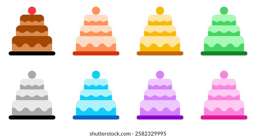 Editable party cake, wedding, birthday vector icon. Bakery, cooking, food. Part of a big icon set family. Perfect for web and app interfaces, presentations, infographics, etc