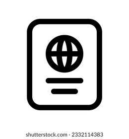 Icono del vector del pasaporte modificable. Parte de una familia de iconos grandes. Perfecto para interfaces web y de aplicaciones, presentaciones, infografías, etc