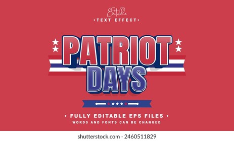 efecto de texto editable de patriot days.logotipo de tifografía