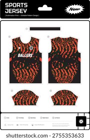 Editable pattern Black Orange Ivorian Fire for sublimation jersey