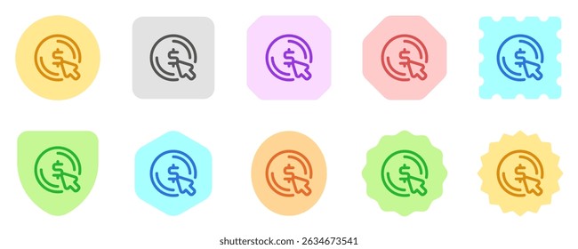 Ícone de vetor de pagamento por clique editável. SEO, marketing, negócios. Parte de uma grande família de conjuntos de ícones. Perfeito para interfaces web e app, apresentações, infográficos, etc
