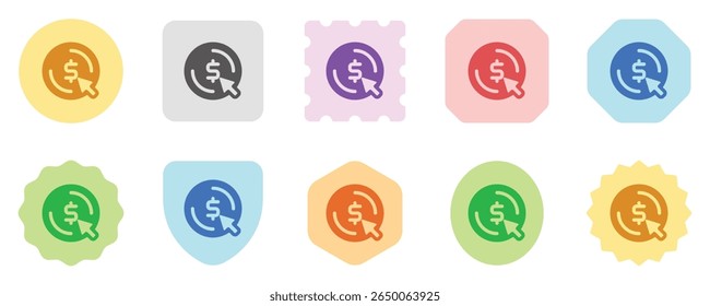 Icono de Vector de pago por Hacer clic editable. SEO, marketing, negocios. Parte de una gran familia de iconos. Perfecto para interfaces de Web y App, presentaciones, infografías, etc