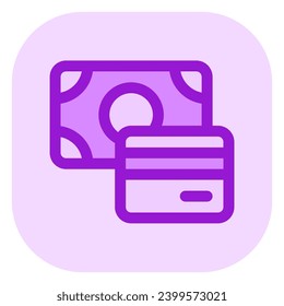 Bearbeitbare Zahlungsart, Karte, Bargeld, Geld Vektorsymbol. Teil einer großen Icon-Set-Familie. Perfekt für Web- und App-Schnittstellen, Präsentationen, Infografiken usw.