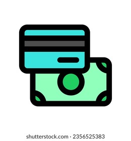 Bearbeitbare Zahlungsmethoden, Karte, Cash Vektorsymbol. Teil einer großen Icon-Set-Familie. Perfekt für Web- und App-Schnittstellen, Präsentationen, Infografiken usw.
