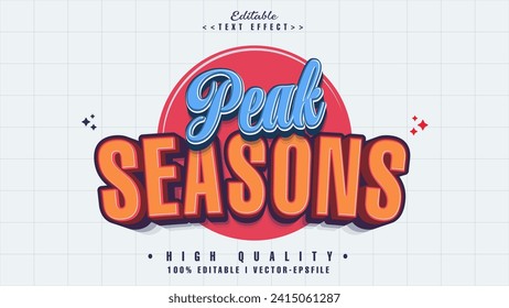 editable peak seasons text effect.typhography logo