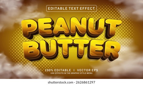 editable peanut butter vector text effect with modern style design