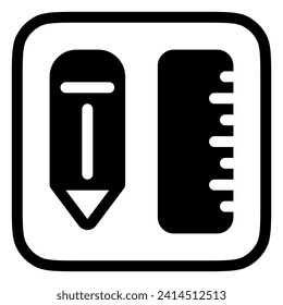 Editable pencil and ruler vector icon. Stationery, education, school, writing, tools. Part of a big icon set family. Perfect for web and app interfaces, presentations, infographics, etc