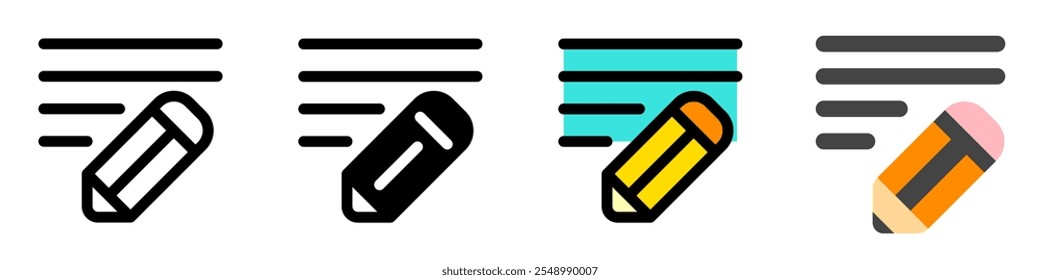 Editable pencil, writing vector icon. Email, text, app. Part of a big icon set family. Perfect for web and app interfaces, presentations, infographics, etc