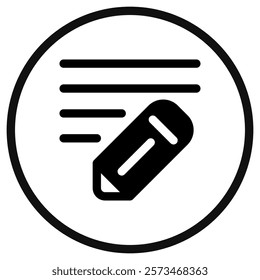 Editable pencil, writing vector icon. Email, text, app. Part of a big icon set family. Perfect for web and app interfaces, presentations, infographics, etc