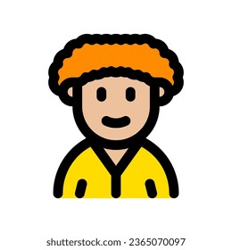 Editable person with afro hairstyle avatar vector icon. User, profile, identity, persona. Part of a big icon set family. Perfect for web and app interfaces, presentations, infographics, etc