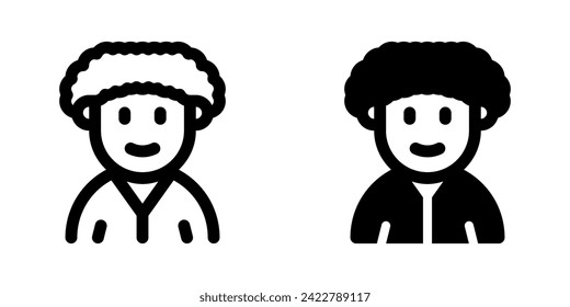 Editable person with afro hairstyle avatar vector icon. User, profile, identity, persona. Part of a big icon set family. Perfect for web and app interfaces, presentations, infographics, etc