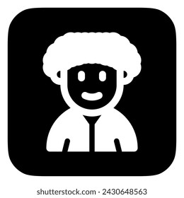 Editable person with afro hairstyle avatar vector icon. User, profile, identity, persona. Part of a big icon set family. Perfect for web and app interfaces, presentations, infographics, etc