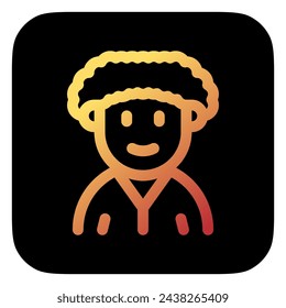 Editable person with afro hairstyle avatar vector icon. User, profile, identity, persona. Part of a big icon set family. Perfect for web and app interfaces, presentations, infographics, etc