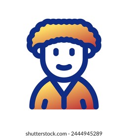 Editable person with afro hairstyle avatar vector icon. User, profile, identity, persona. Part of a big icon set family. Perfect for web and app interfaces, presentations, infographics, etc