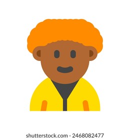 Editable person with afro hairstyle avatar vector icon. User, profile, identity, persona. Part of a big icon set family. Perfect for web and app interfaces, presentations, infographics, etc