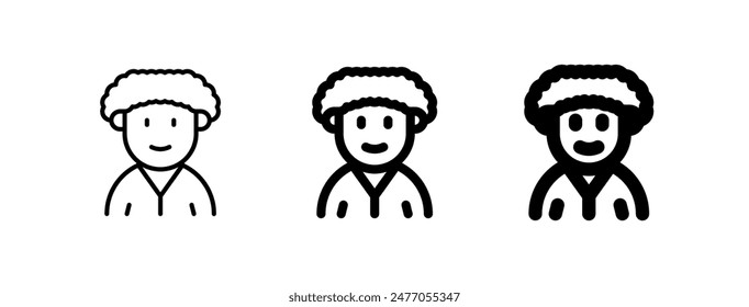 Editable person with afro hairstyle avatar vector icon. User, profile, identity, persona. Part of a big icon set family. Perfect for web and app interfaces, presentations, infographics, etc