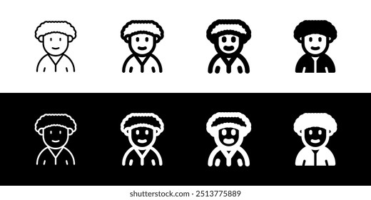 Editable person with afro hairstyle avatar vector icon. User, profile, identity, persona. Part of a big icon set family. Perfect for web and app interfaces, presentations, infographics, etc