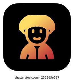 Editable person with afro hairstyle avatar vector icon. User, profile, identity, persona. Part of a big icon set family. Perfect for web and app interfaces, presentations, infographics, etc