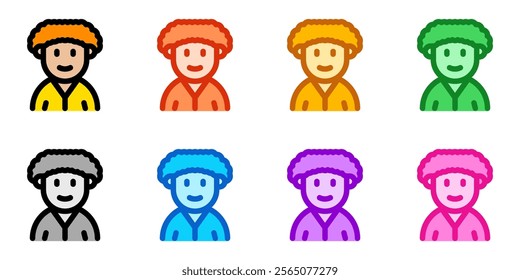 Editable person with afro hairstyle avatar vector icon. User, profile, identity, persona. Part of a big icon set family. Perfect for web and app interfaces, presentations, infographics, etc