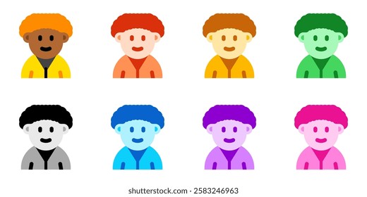 Editable person with afro hairstyle avatar vector icon. User, profile, identity, persona. Part of a big icon set family. Perfect for web and app interfaces, presentations, infographics, etc