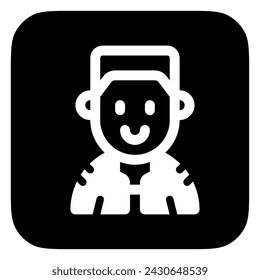 Editable person with army buzz flattop haircut avatar vector icon. User, profile, identity, persona. Part of a big icon set family. Perfect for web and app interfaces, presentations, infographics, etc