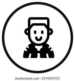 Editable person with army buzz flattop haircut avatar vector icon. User, profile, identity, persona. Part of a big icon set family. Perfect for web and app interfaces, presentations, infographics, etc