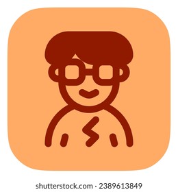 Editable person with bowl haircut and glasses avatar vector icon. User, profile, identity, persona. Part of a big icon set family. Perfect for web and app interfaces, presentations, infographics, etc