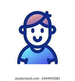 Editable person boy wearing t-shirt avatar vector icon. User, profile, identity, persona. Part of a big icon set family. Perfect for web and app interfaces, presentations, infographics, etc