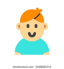 Editable person boy wearing t-shirt avatar vector icon. User, profile, identity, persona. Part of a big icon set family. Perfect for web and app interfaces, presentations, infographics, etc