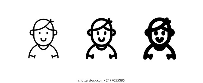 Editable person boy wearing t-shirt avatar vector icon. User, profile, identity, persona. Part of a big icon set family. Perfect for web and app interfaces, presentations, infographics, etc