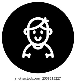 Editable person boy wearing t-shirt avatar vector icon. User, profile, identity, persona. Part of a big icon set family. Perfect for web and app interfaces, presentations, infographics, etc