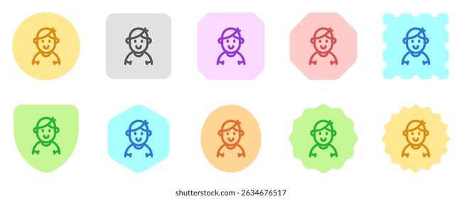 Editable person boy wearing t-shirt avatar vector icon. User, profile, identity, persona. Part of a big icon set family. Perfect for web and app interfaces, presentations, infographics, etc