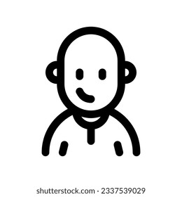 Editable person with clean shaved bald head avatar vector icon. User, profile, identity, persona. Part of a big icon set family. Perfect for web and app interfaces, presentations, infographics, etc