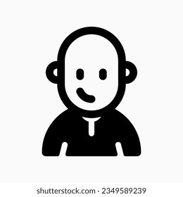 Editable person with clean shaved bald head avatar vector icon. User, profile, identity, persona. Part of a big icon set family. Perfect for web and app interfaces, presentations, infographics, etc
