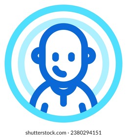 Editable person with clean shaved bald head avatar vector icon. User, profile, identity, persona. Part of a big icon set family. Perfect for web and app interfaces, presentations, infographics, etc