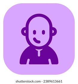 Editable person with clean shaved bald head avatar vector icon. User, profile, identity, persona. Part of a big icon set family. Perfect for web and app interfaces, presentations, infographics, etc