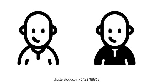 Editable person with clean shaved bald head avatar vector icon. User, profile, identity, persona. Part of a big icon set family. Perfect for web and app interfaces, presentations, infographics, etc