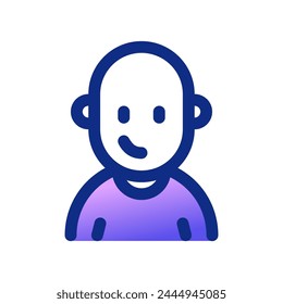 Editable person with clean shaved bald head avatar vector icon. User, profile, identity, persona. Part of a big icon set family. Perfect for web and app interfaces, presentations, infographics, etc