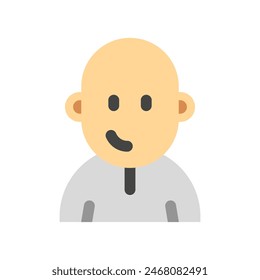 Editable person with clean shaved bald head avatar vector icon. User, profile, identity, persona. Part of a big icon set family. Perfect for web and app interfaces, presentations, infographics, etc