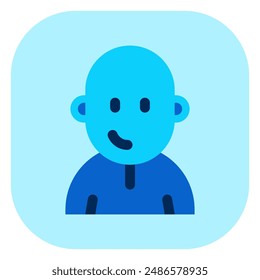 Editable person with clean shaved bald head avatar vector icon. User, profile, identity, persona. Part of a big icon set family. Perfect for web and app interfaces, presentations, infographics, etc