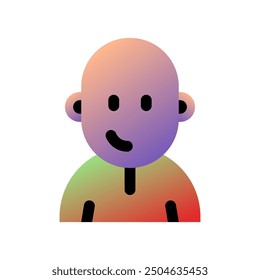 Editable person with clean shaved bald head avatar vector icon. User, profile, identity, persona. Part of a big icon set family. Perfect for web and app interfaces, presentations, infographics, etc